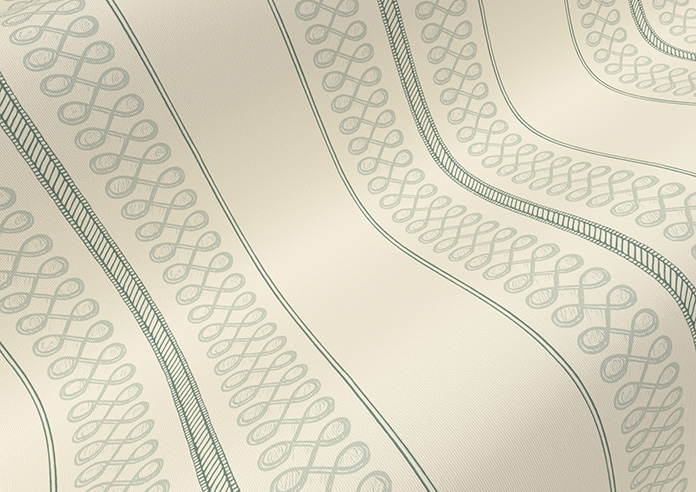 Trellis Prints, Noble Stripe Bud Green - Roller Blind - Image 4